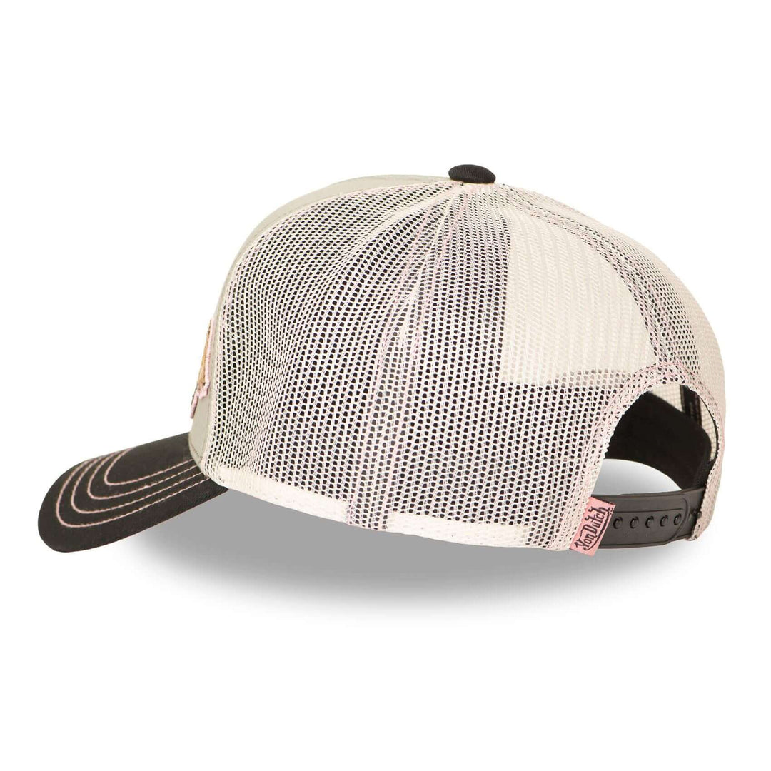 Von Dutch Casquette "Patches 13" - Von Dutch Casquette "Patches 13" Trucker. Snapback réglable, filet rigide. 50% coton, 50% polyester. Gris clair, vert pâle, noir, beige. Visière arrondie. - Esprit Pilote