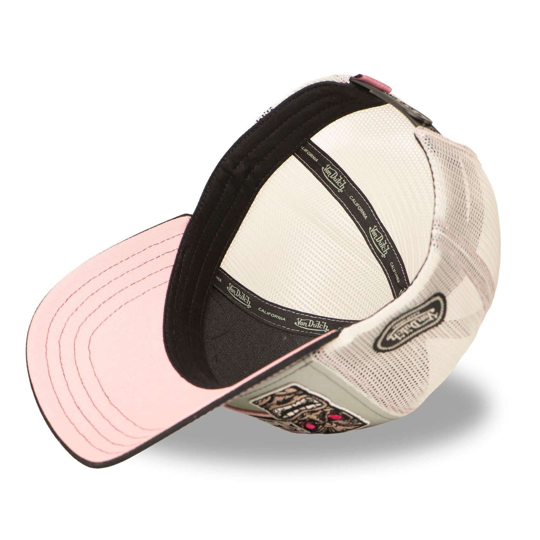 Von Dutch Casquette "Patches 13" - Von Dutch Casquette "Patches 13" Trucker. Snapback réglable, filet rigide. 50% coton, 50% polyester. Gris clair, vert pâle, noir, beige. Visière arrondie. - Esprit Pilote