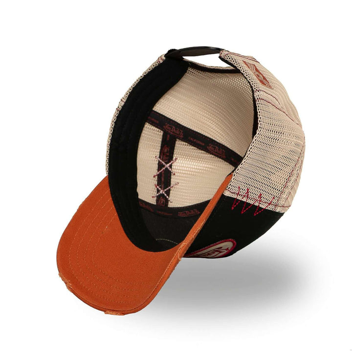 Von Dutch Casquette "Used 09" - Von Dutch Casquette "Used 09" – Trucker marron/noir effet vintage usé. Visière arrondie, filet rigide, snapback ajustable. 50% coton, 50% polyester. - Esprit Pilote
