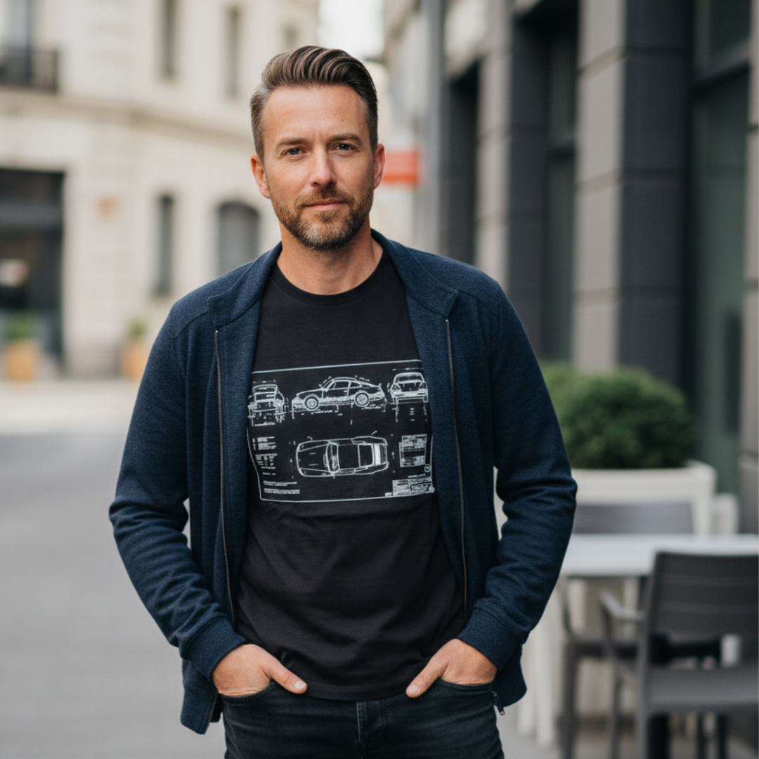 Affirmez votre look avec Vroom Vroom Tee Shirt "911 Carrera" - T-shirt 100% coton biologique mettant à l'honneur la légendaire Porsche 911 Carrera. Confectionné à partir de fibres biologiques certifiées, ce vêtement allie confort et responsabilité environ