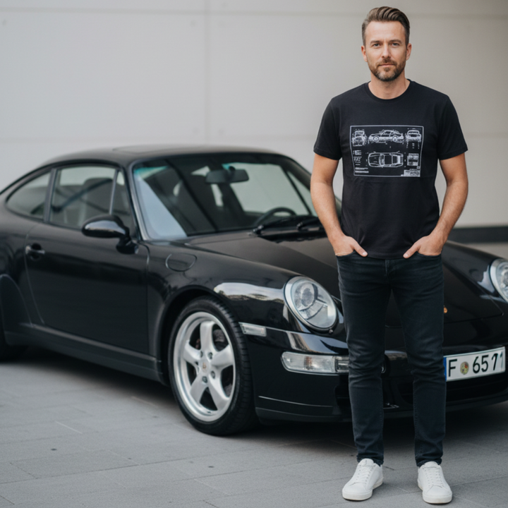 Affirmez votre look avec Vroom Vroom Tee Shirt "911 Carrera" - T-shirt 100% coton biologique mettant à l'honneur la légendaire Porsche 911 Carrera. Confectionné à partir de fibres biologiques certifiées, ce vêtement allie confort et responsabilité environ