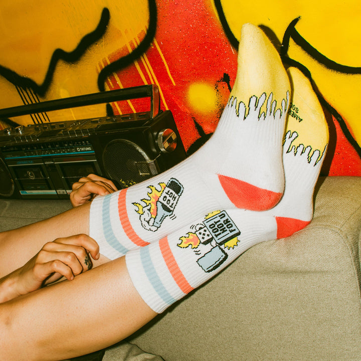 Américan Socks Chaussettes "2 Hot 4 You" - Mid High - Taille Unique - Pau Motors Shop