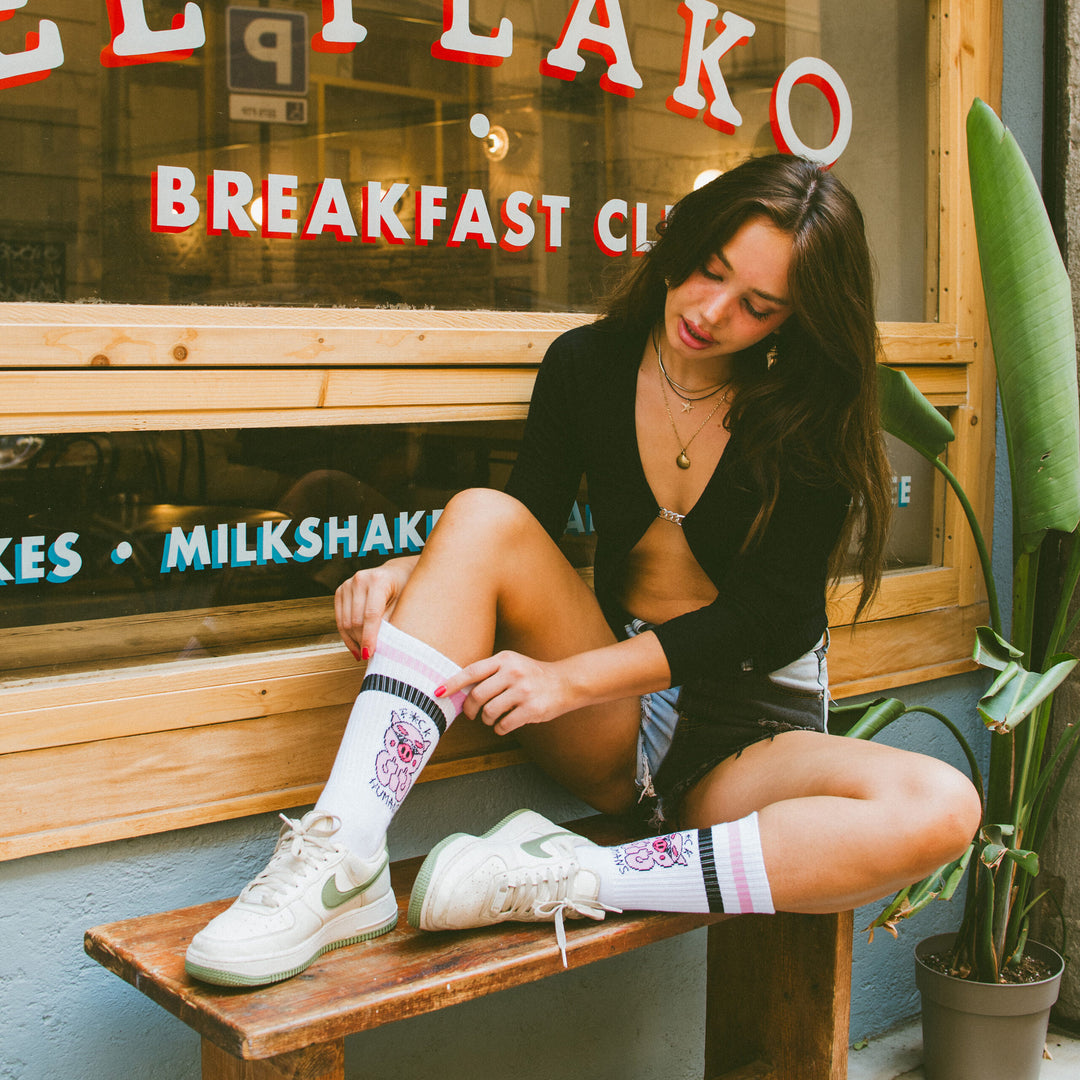 Américan Socks Chaussettes "F*ck Humans" - Mid High - Taille Unique - Pau Motors Shop