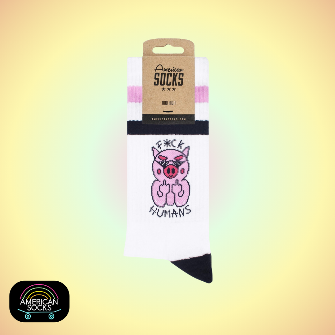 Américan Socks Chaussettes "F*ck Humans" - Mid High - Taille Unique