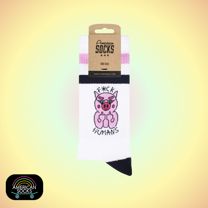 Américan Socks Chaussettes "F*ck Humans" - Mid High - Taille Unique