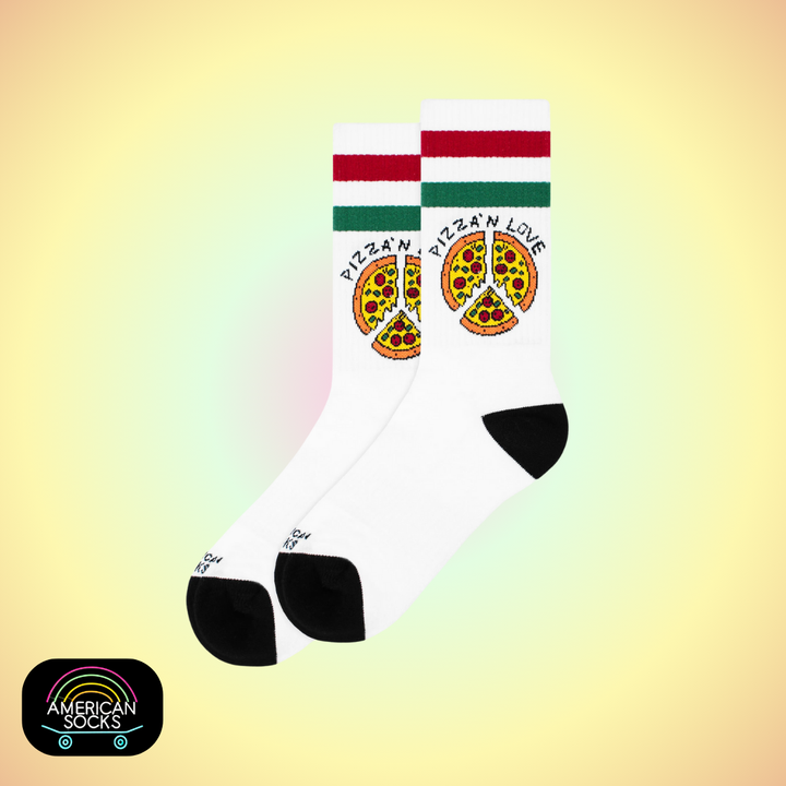 Américan Socks Chaussettes "Pizza'n Love" - Mid High - Taille Unique