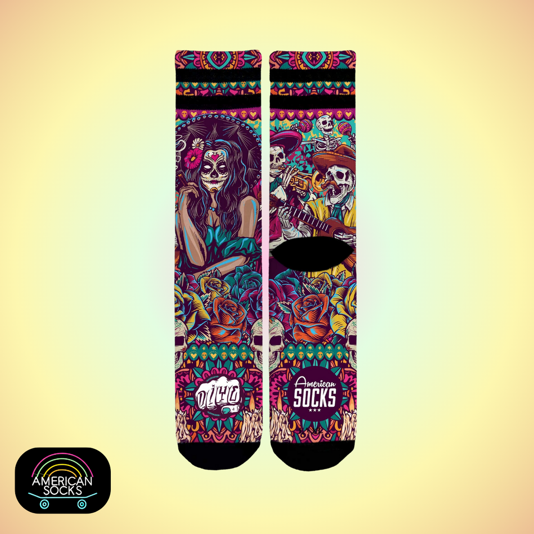 Américan Socks Chaussettes "Día de los muertos" - Mid High