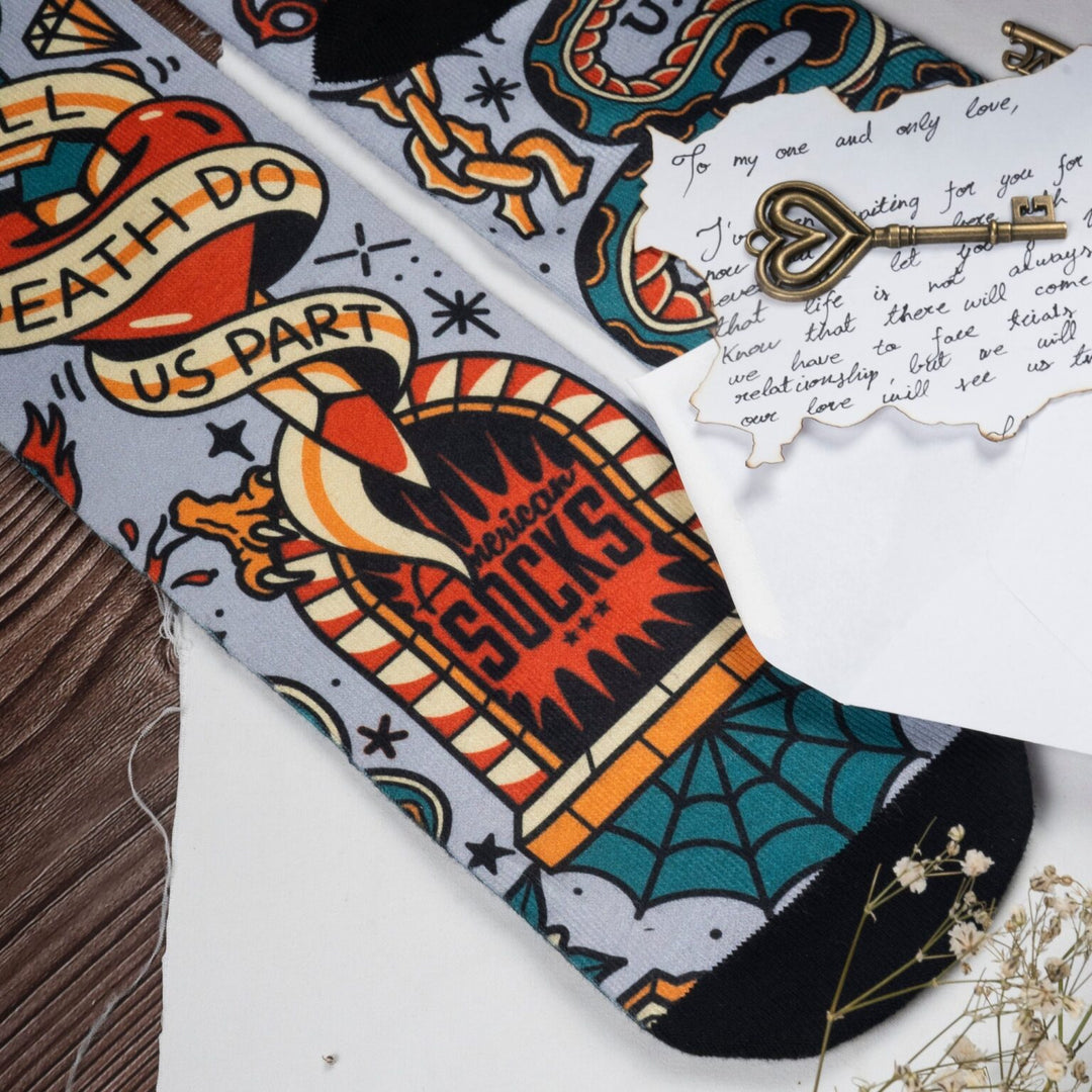 Américan Socks Chaussettes "Till Death Do Us Part" – Mid High - Pau Motors Shop