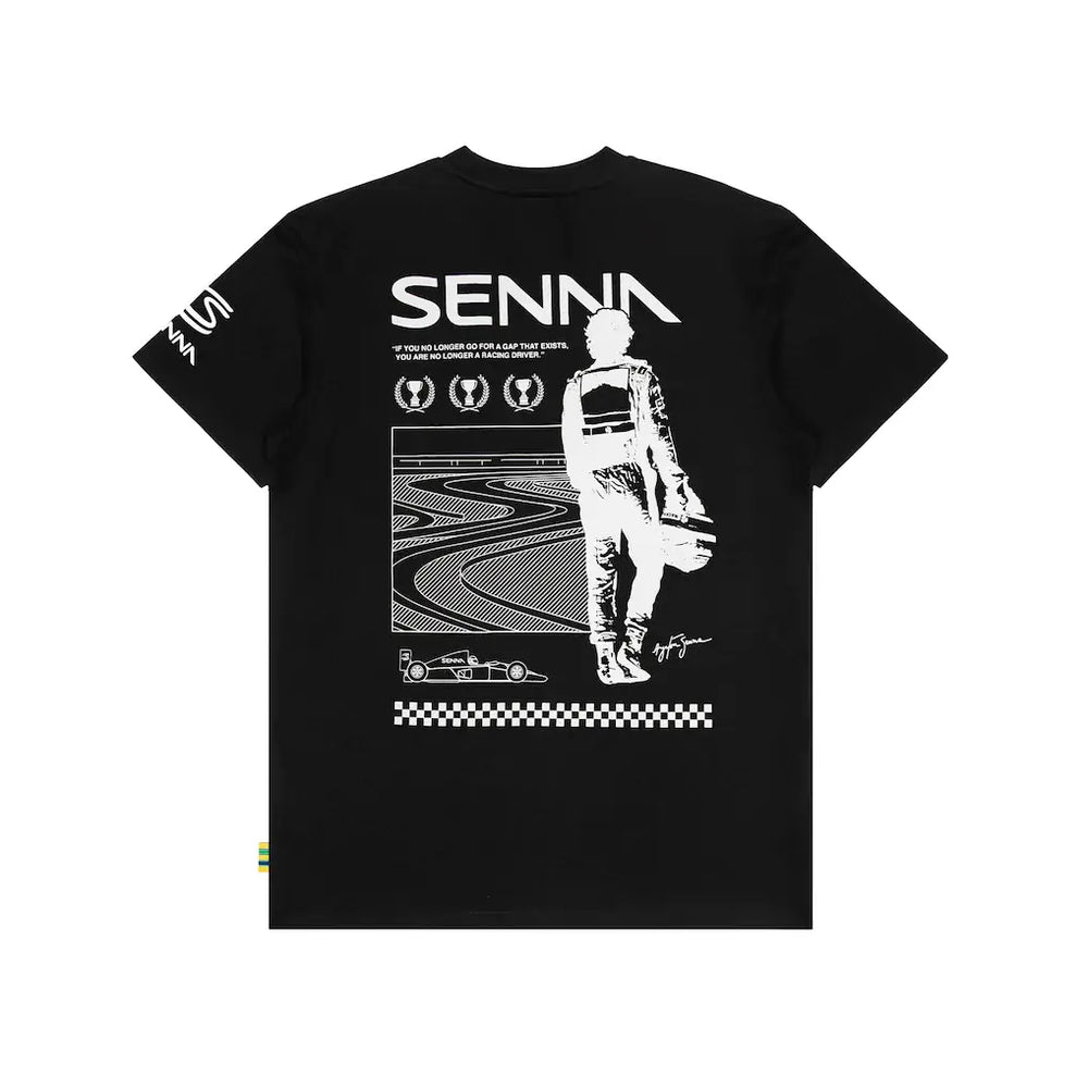 Ayrton Senna Tee Shirt "Champion du monde" Noir - Ayrton Senna Tee Shirt "Champion du monde" Noir. Col ras du cou, coupe régulière, manches courtes. 100% coton tricoté. - Esprit Pilote