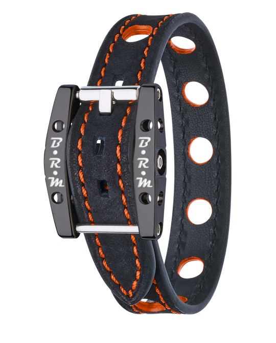 B.R.M Bracelet "Speed" - Alcantara Titane Noir - Pau Motors Shop