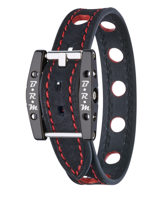 B.R.M Bracelet "Speed" - Alcantara Titane Noir - Pau Motors Shop