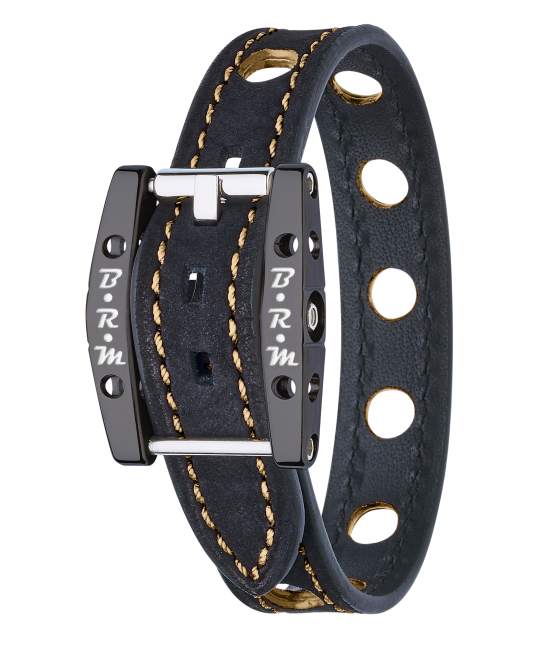 B.R.M Bracelet "Speed" - Alcantara Titane Noir - Pau Motors Shop