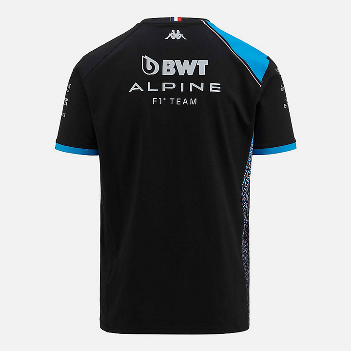 Alpine F1 Junior Black T-Shirt Fan Liquid Blue - Pau Motors Shop
