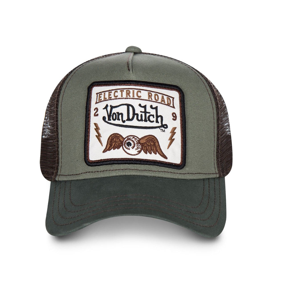 Von Dutch Casquette "Square 6b" - Von Dutch Casquette "Square 6b" - Von Dutch Casquette "Square 6b" – Coloris vert kaki avec visière arrondie bi-colore (intérieur vert clair). - Esprit Pilote