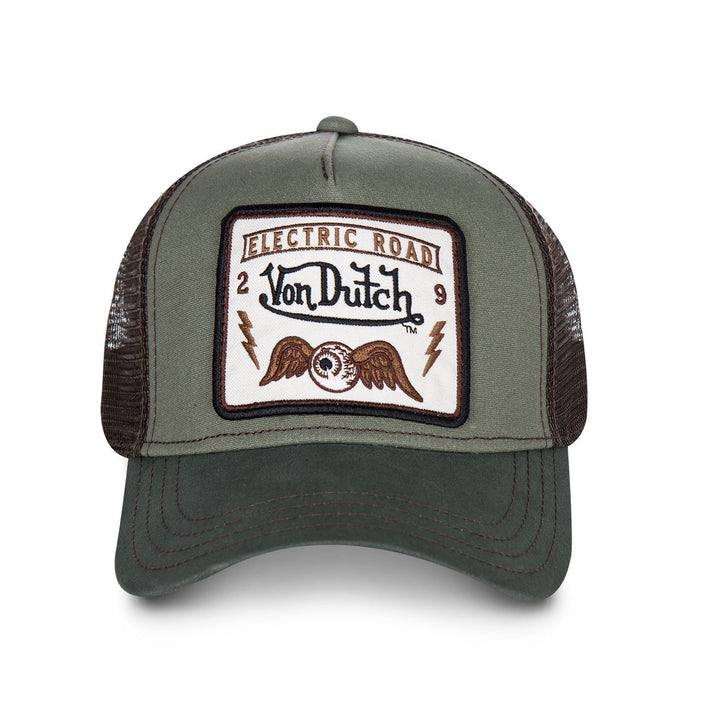Von Dutch Casquette "Square 6b" - Von Dutch Casquette "Square 6b" - Von Dutch Casquette "Square 6b" – Coloris vert kaki avec visière arrondie bi-colore (intérieur vert clair). - Esprit Pilote
