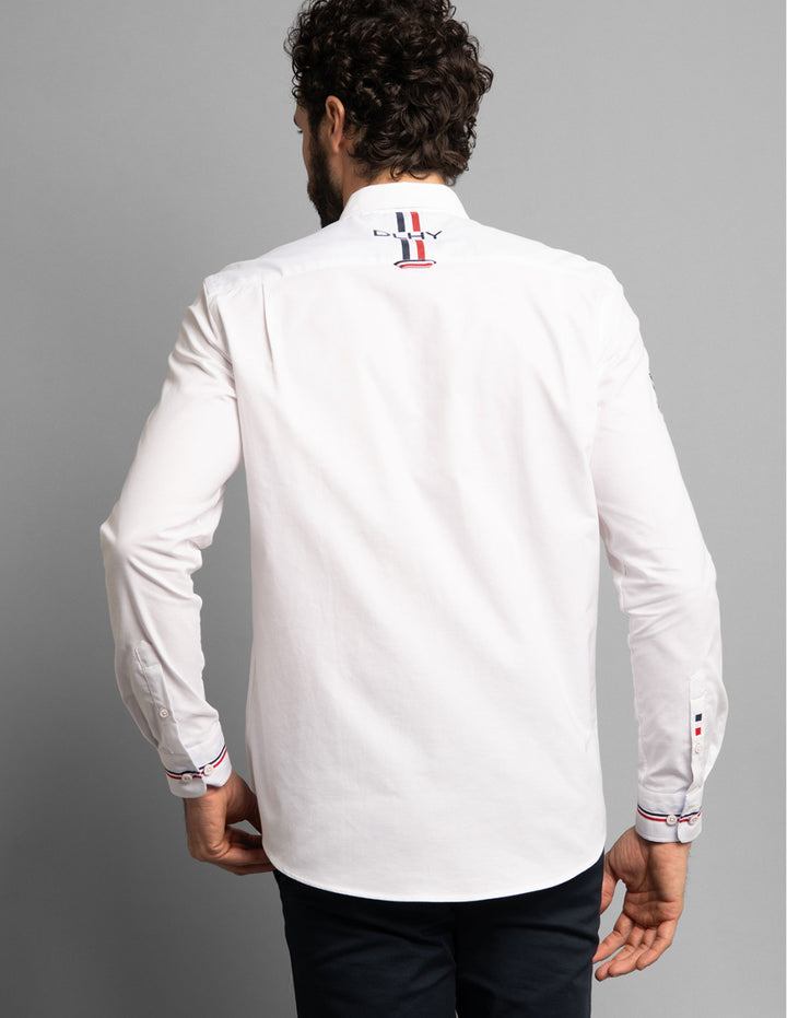 Delahaye Chemise ML CANCHE - Blanc - Pau Motors Shop
