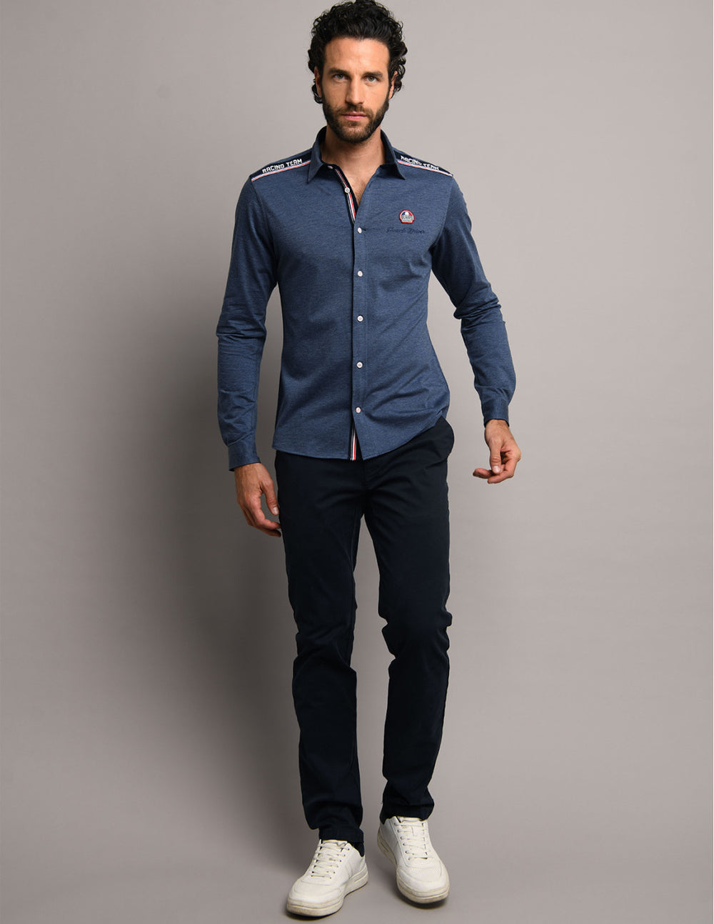 Delahaye Chemise RACING TEAM - Denim - Pau Motors Shop