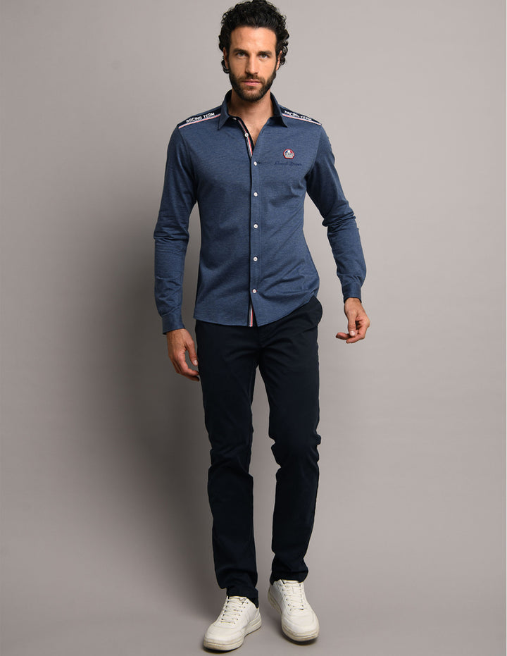 Delahaye Chemise RACING TEAM - Denim - Pau Motors Shop