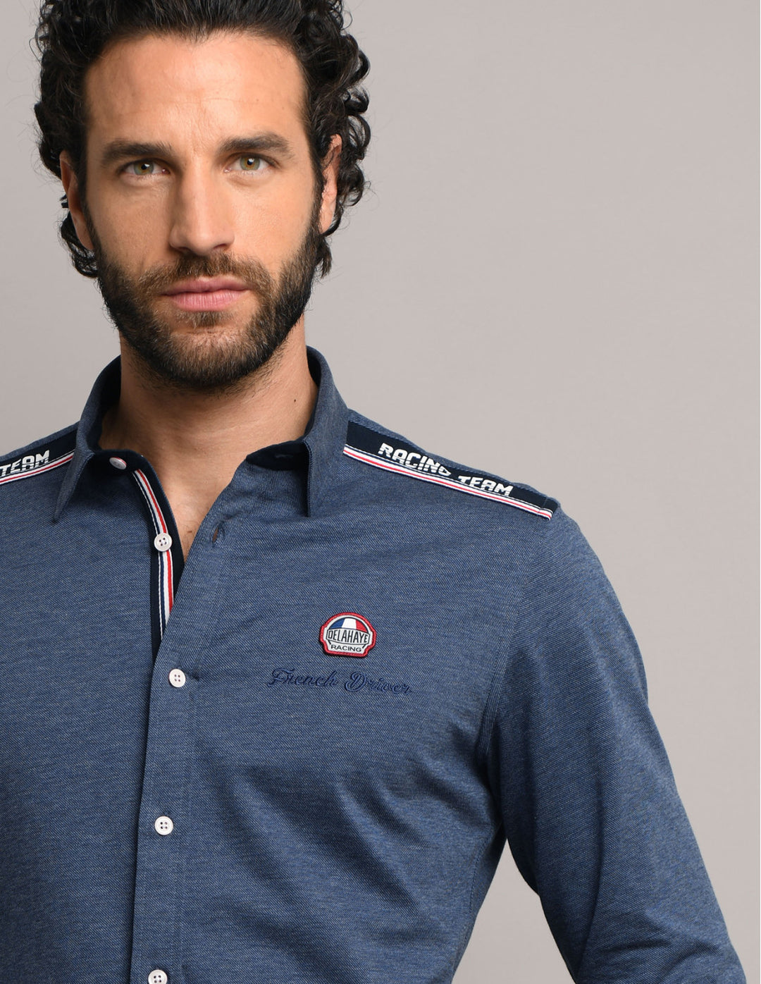 Delahaye Chemise RACING TEAM - Denim - Pau Motors Shop