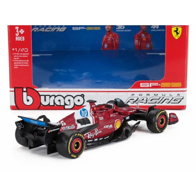 Scuderia Ferrari F1 Miniature SF25 #16 Charles Leclerc Scuderia Ferrari F1 Miniature SF25 16 Charles Leclerc 1:43 Modèle réduit diecast Bburago aux proportions précises et aux finitions de haute qualité. Esprit Pilote