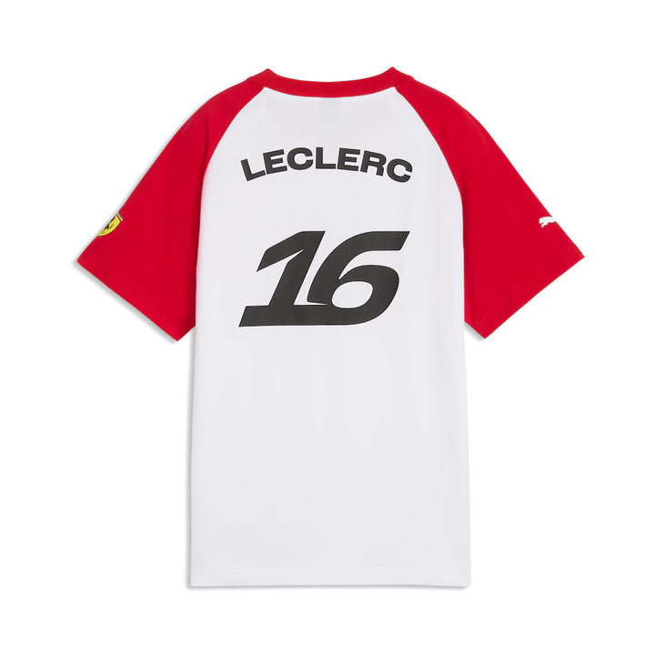 Scuderia Ferrari Tee Shirt Fan Charles Leclerc 2026 - Scuderia Ferrari Tee Shirt Fan Charles Leclerc 2026 — T-shirt F1 100% coton tricoté, col ras du cou et manches raglan. - Esprit Pilote