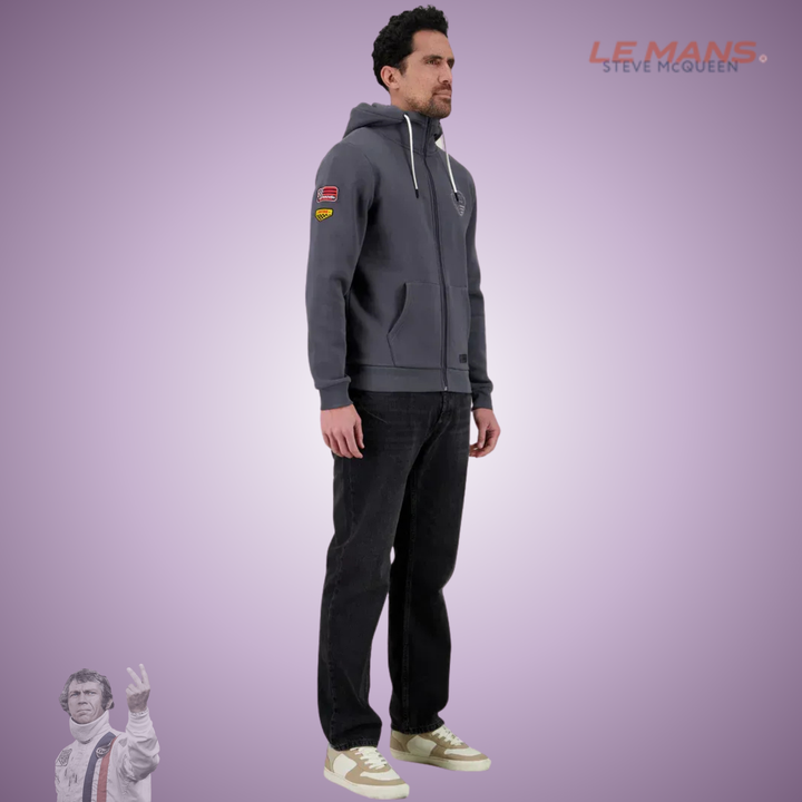 SMQ Sweat Zippé Capuche "Full Speed" - Gris