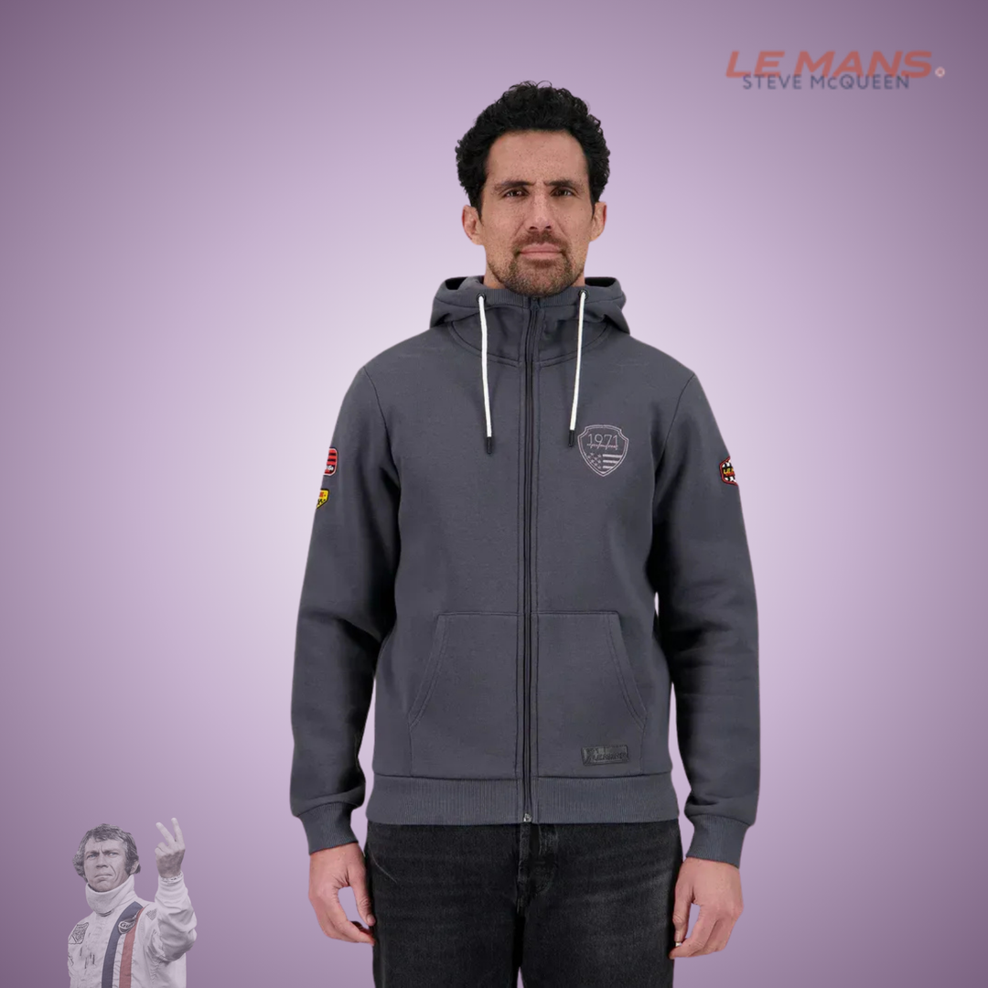 SMQ Sweat Zippé Capuche "Full Speed" - Gris