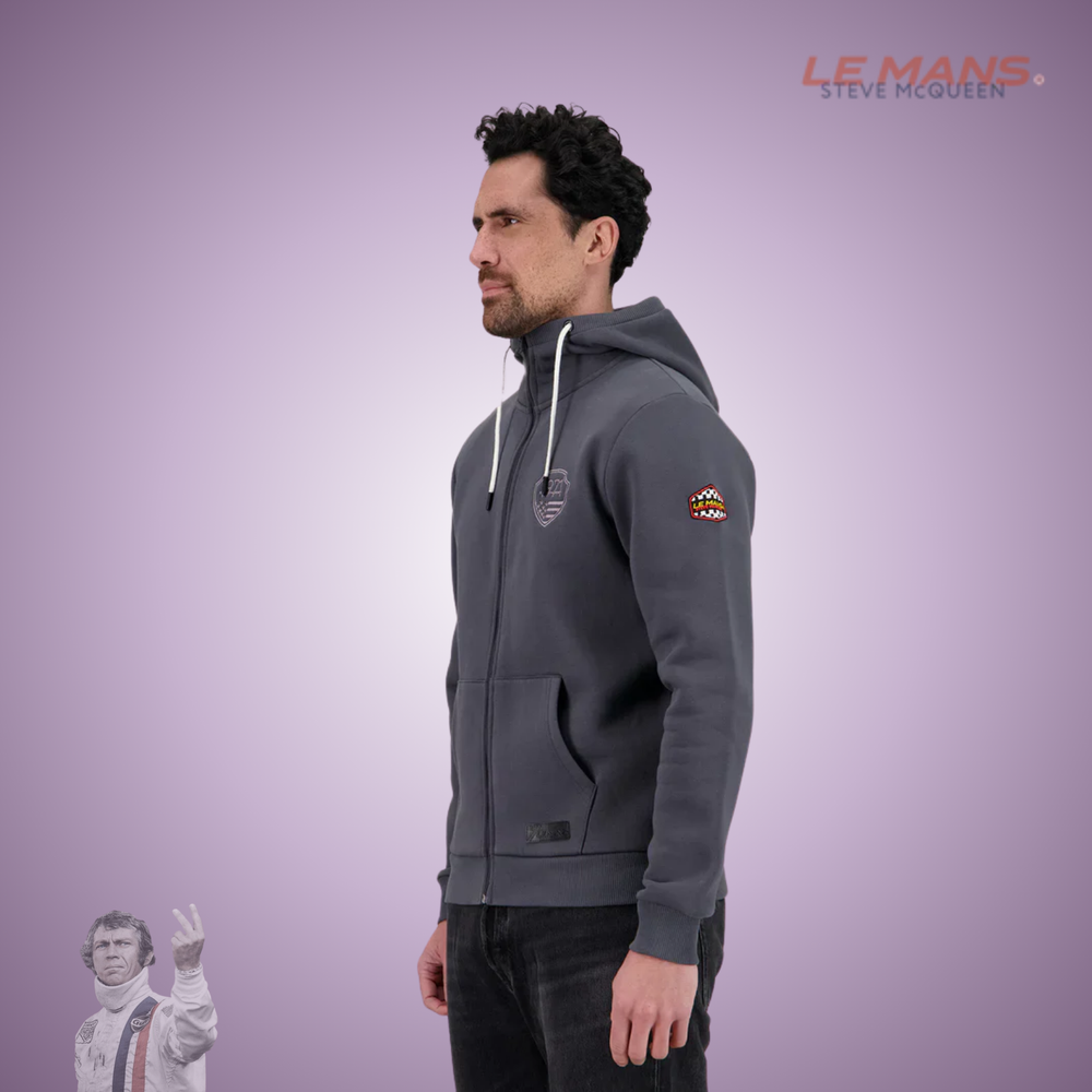 SMQ Sweat Zippé Capuche "Full Speed" - Gris