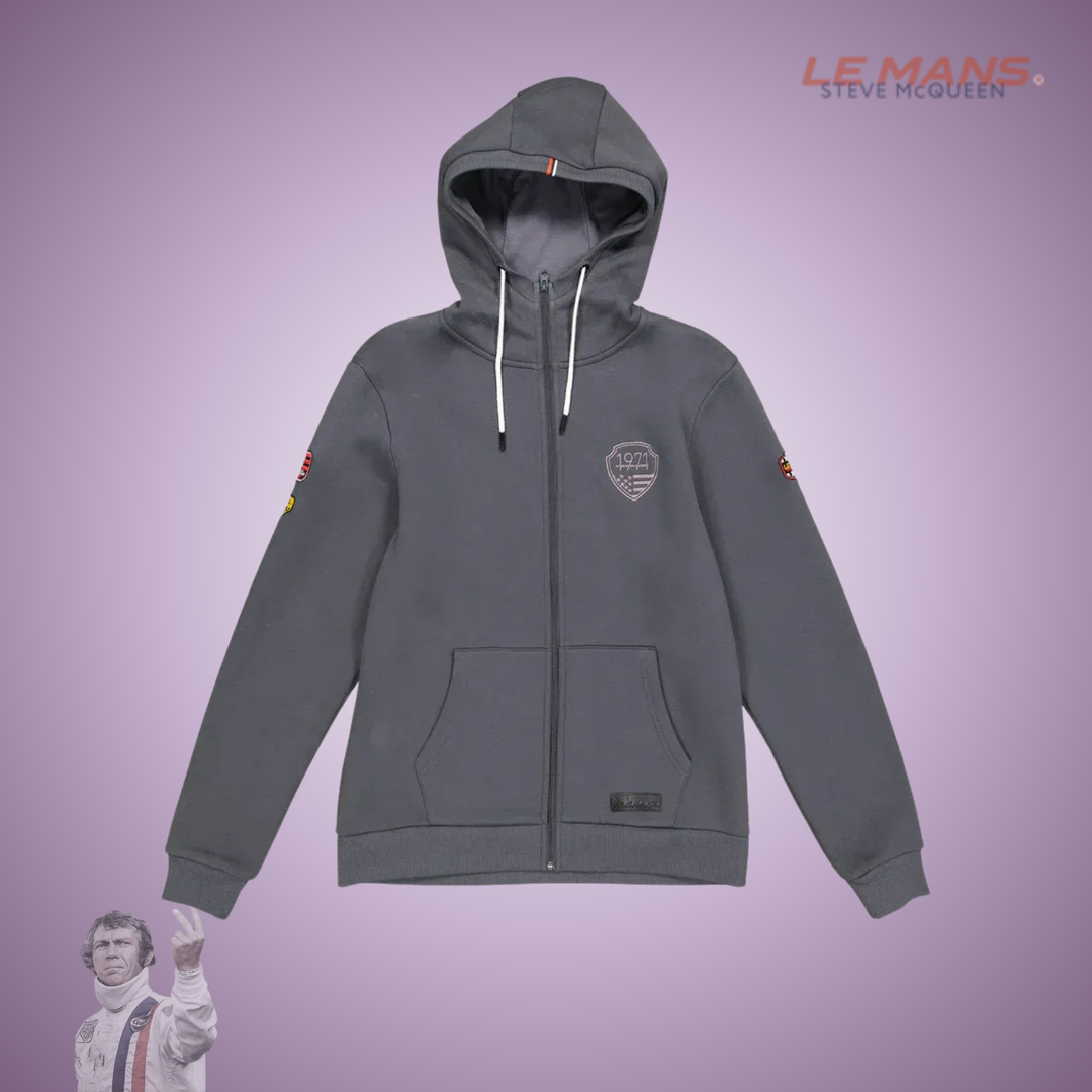 SMQ Sweat Zippé Capuche "Full Speed" - Gris
