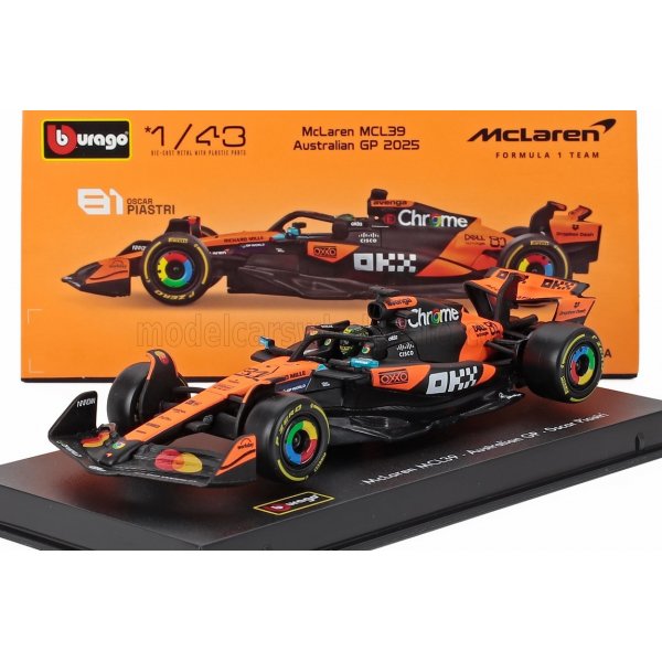 McLaren F1 Team MCL39 2025 #81 Oscar Piastri Signature Australie 1:43 McLaren F1 Team MCL39 2025 81 Oscar Piastri Signature Australie. Bburago échelle 1:43. Modèle signature avec pilote inclus. Édition spéciale Australie Esprit Pilote