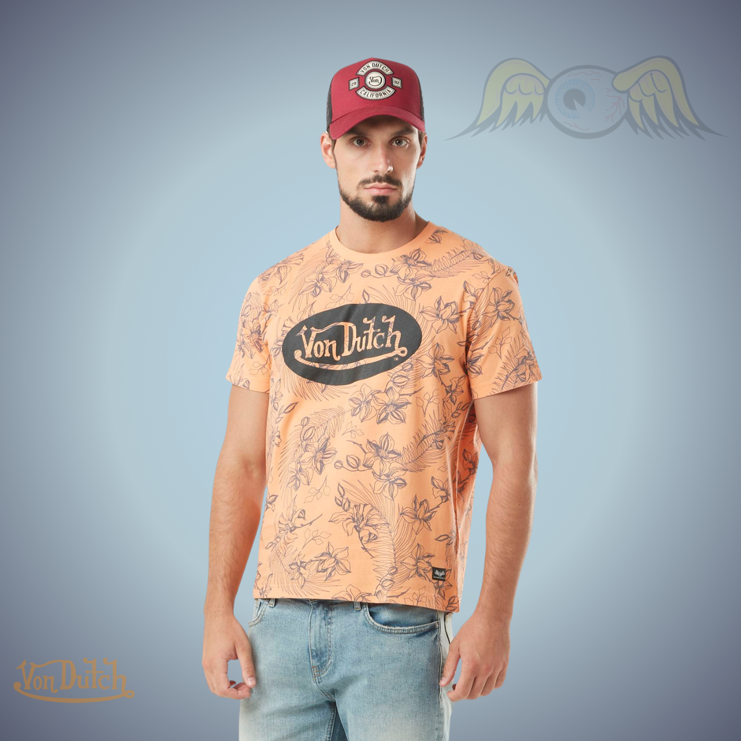 VD Tee Shirt "Front" - Orange - Jusqu'au 3XL - Pau Motors Shop