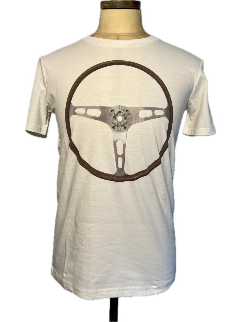 Vroom Vroom Tee Shirt "Volant" Ecru - Pau Motors Shop